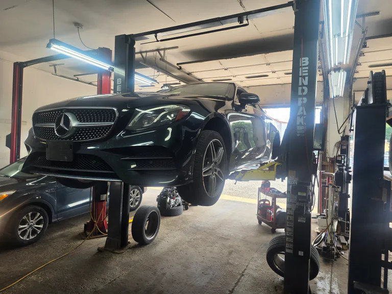 Mercedes-Benz E450 at Wrenches for brake service