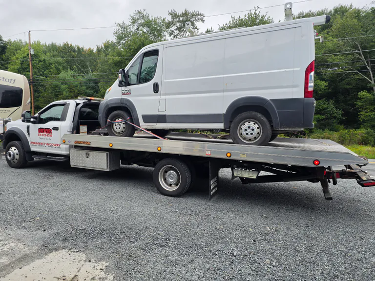 2014 Ram ProMaster secured on the Wrenches flatbed
